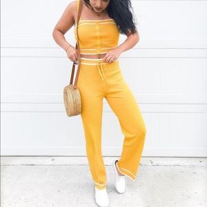 Yellow Sweater 2 Piece Set